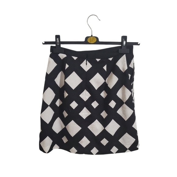 Peter Pilotto for Target Womens Mini Skirt-Sz 8-Black/White-Geometric Asymmetric - Picture 2 of 6